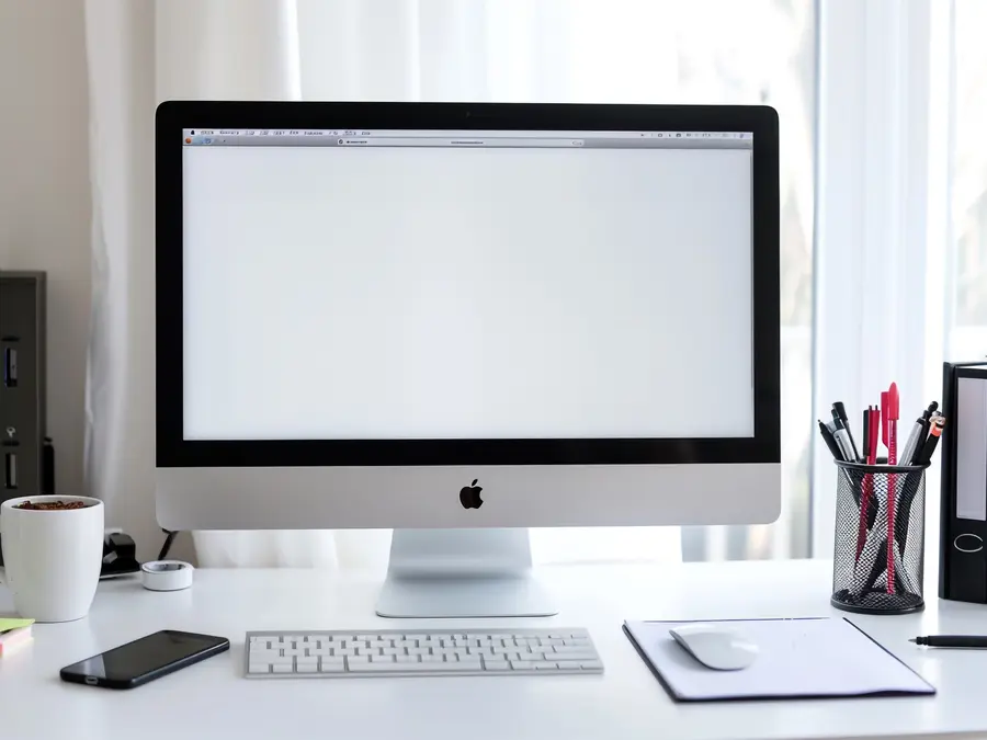 iMac ricondizionato su scrivania pronto all'uso